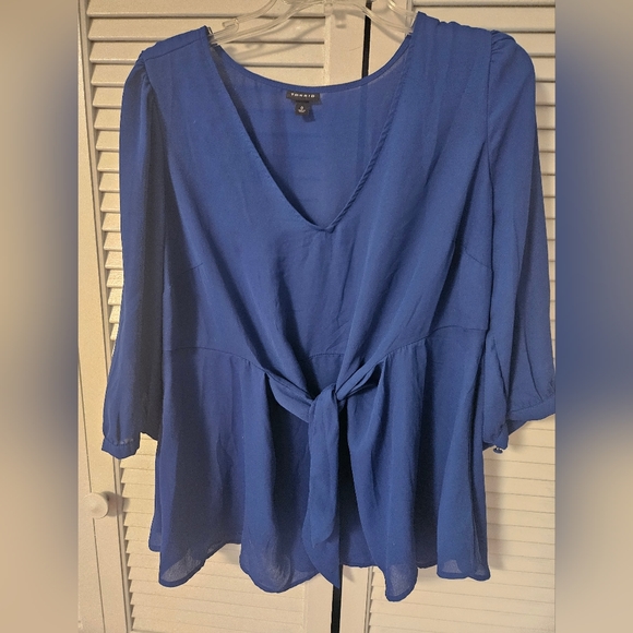 Torrid blue size 0 blouse - Picture 1 of 7